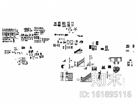 室内装饰品CAD图块下载cad施工图下载【ID:161895116】