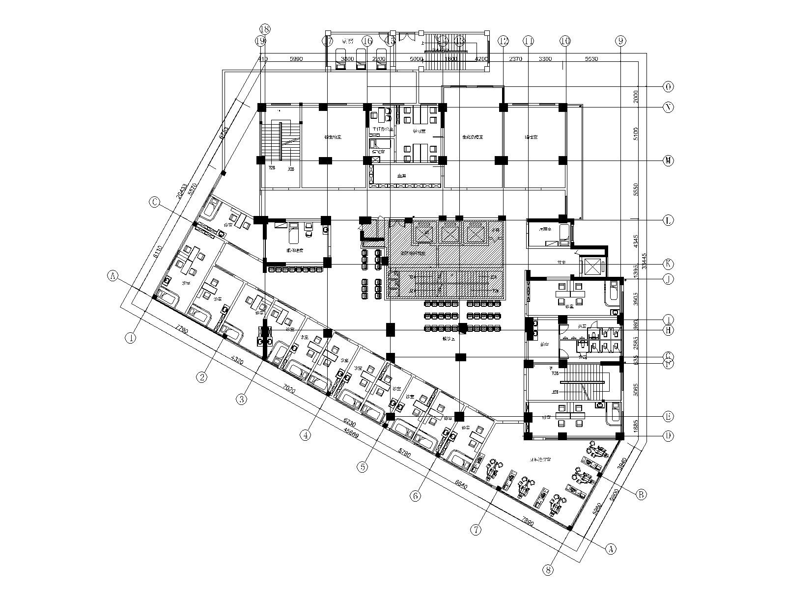 贵州道真中医院设计施工图+机电+物料施工图下载【ID:160651107】