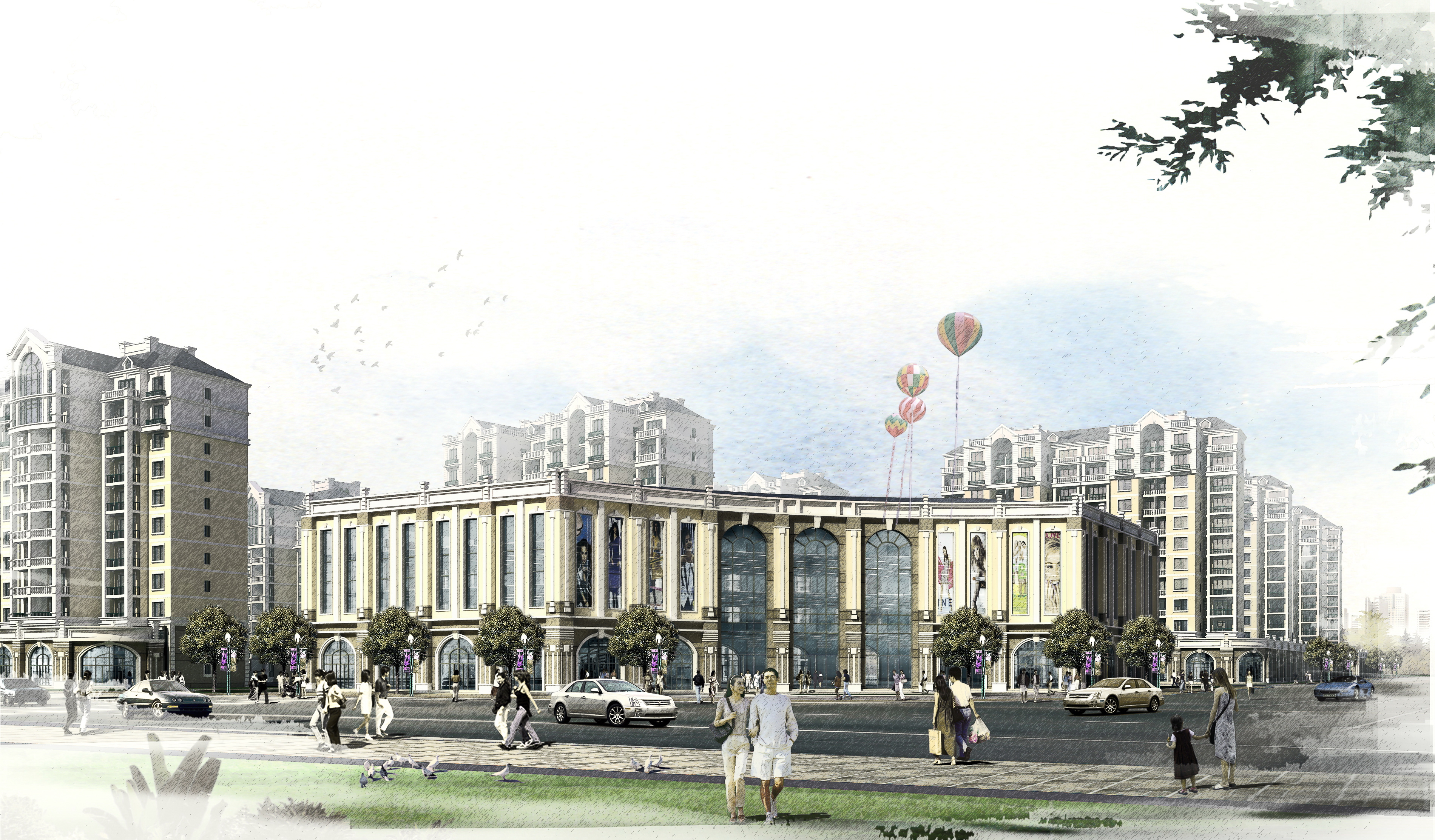 [上海]张江高科苑简欧居住区规划建筑方案文本cad施工图下载【ID:166446127】