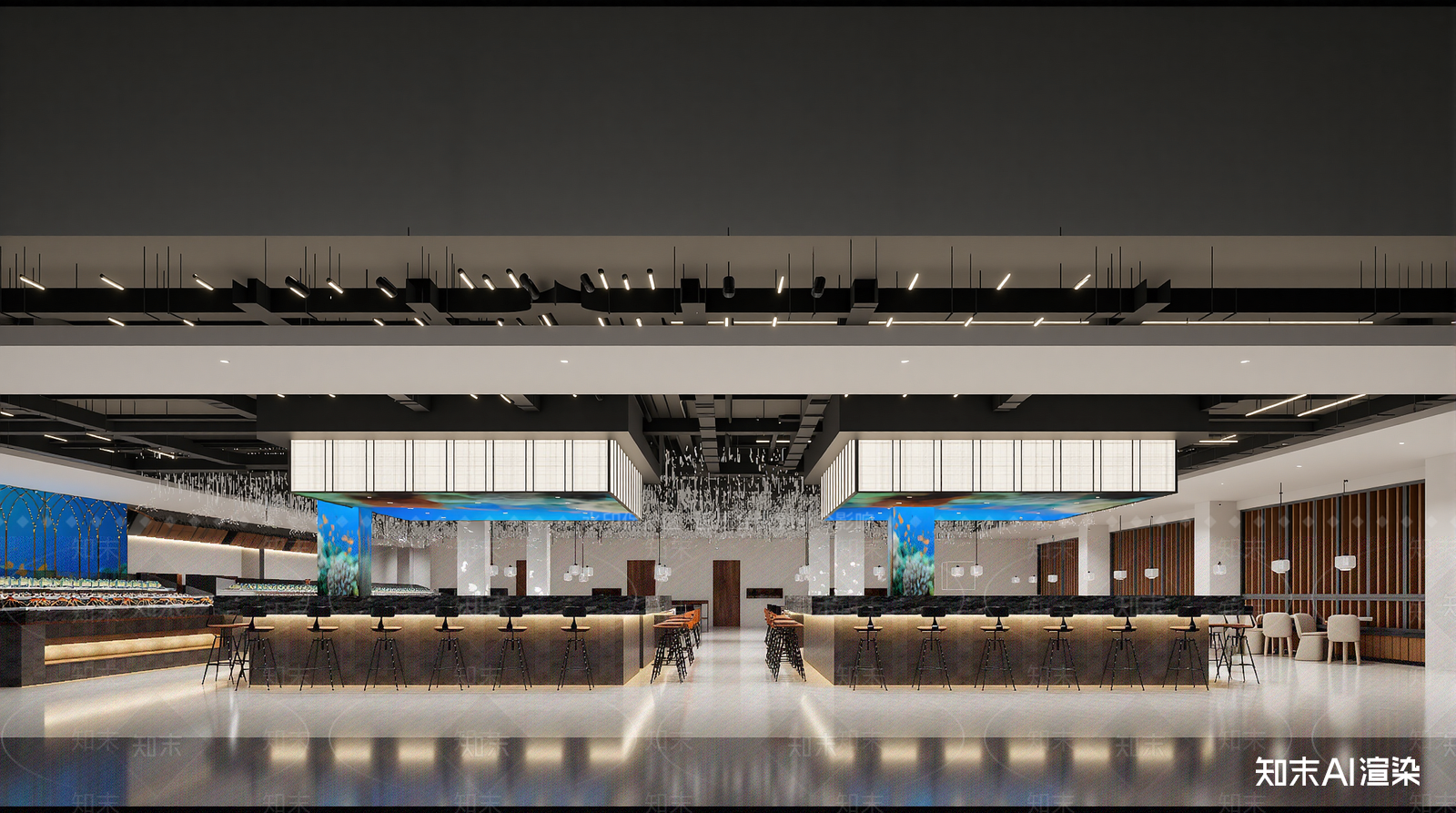新中式自助餐厅3D模型下载【ID:1213922831】