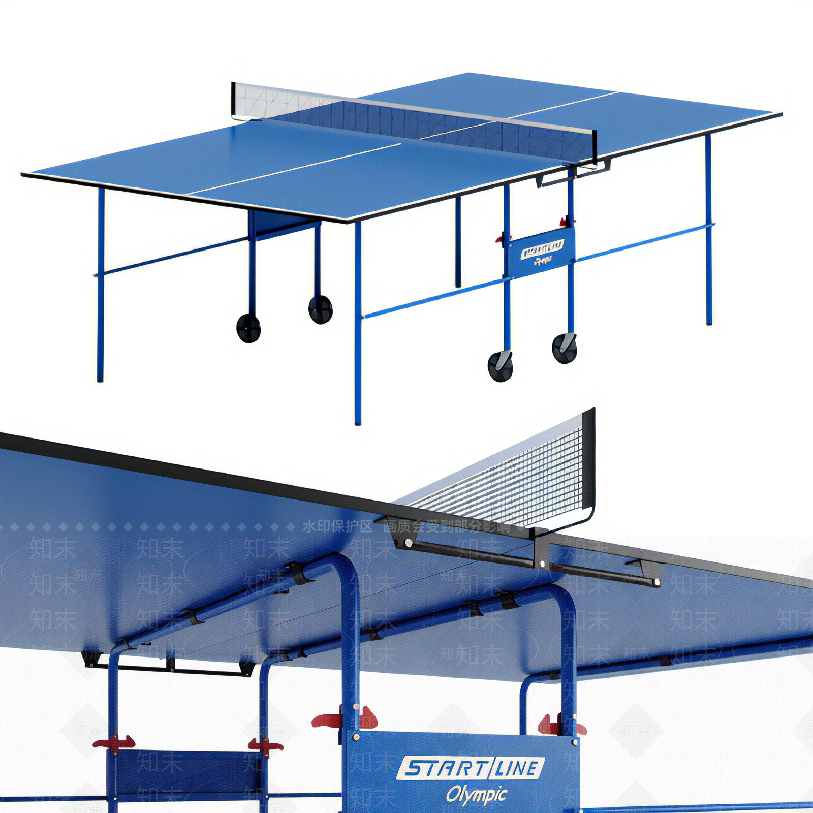 现代乒乓球桌3D模型下载【ID:997576938】