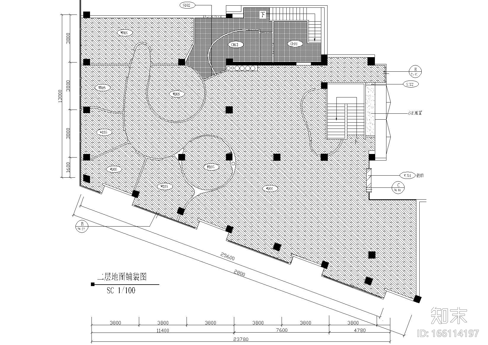 某两层餐厅系统平面图cad施工图下载【ID:166114197】