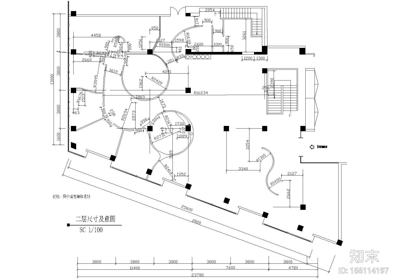 某两层餐厅系统平面图cad施工图下载【ID:166114197】