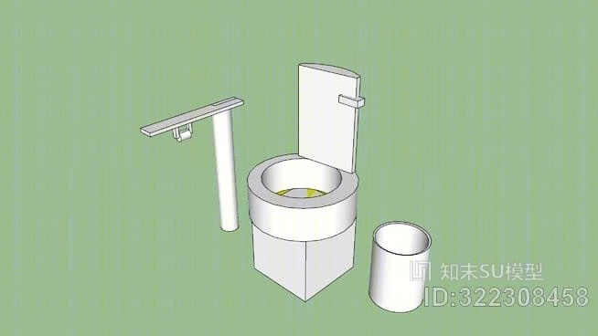 全套厕所-厕所，卫生纸，垃圾桶SU模型下载【ID:322308458】