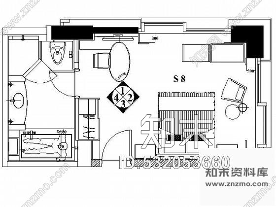 施工图上海某酒店多套客房装修图cad施工图下载【ID:532053660】