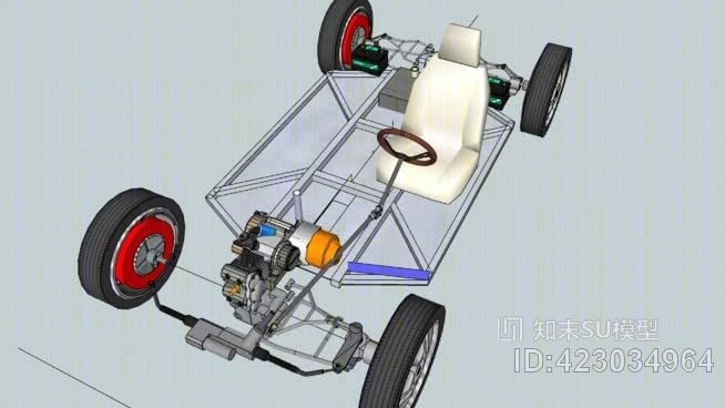 生态：该车的汽车底盘P3原型SU模型下载【ID:423034964】