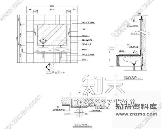 图块/节点卫生间台面详图施工图下载【ID:832271710】