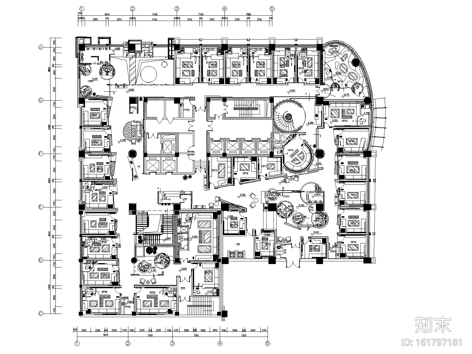 [石家庄]某大型KTV内部装饰施工图设计（附效果图）cad施工图下载【ID:161797181】