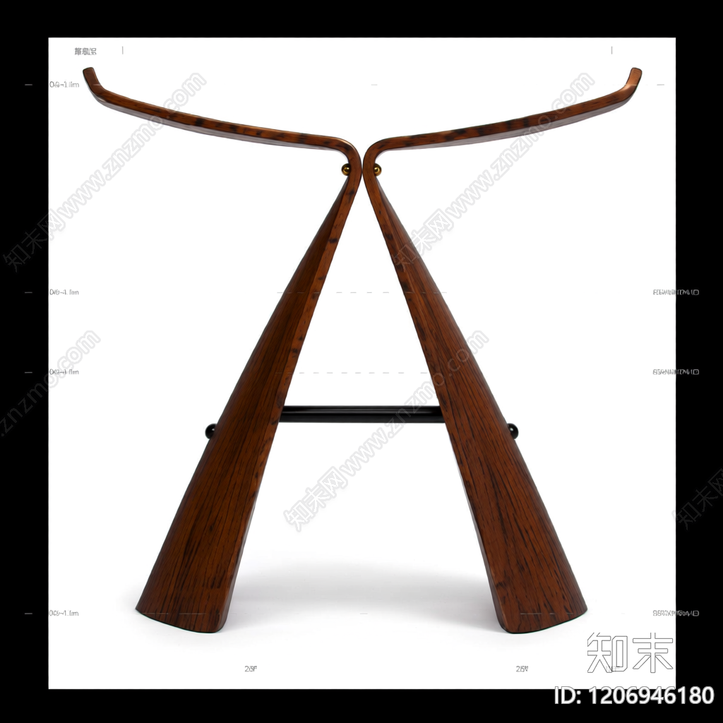 黑木折叠凳3D模型下载【ID:1206946180】
