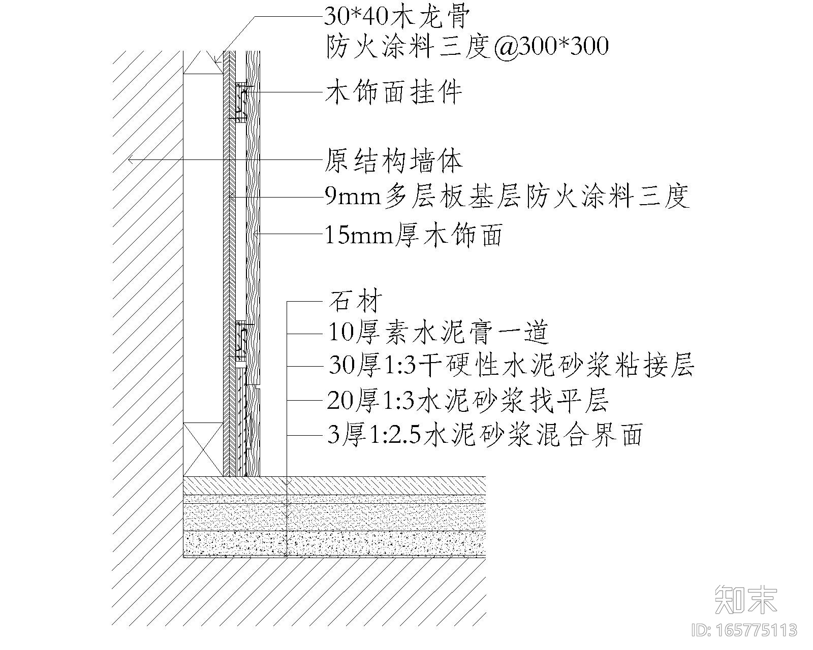 墙地相接节点详图cad施工图下载【ID:165775113】