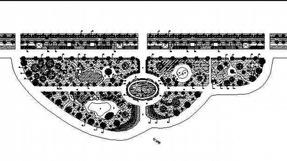 某住宅小区中心花园园林绿化规划平面图施工图下载【ID:161075126】