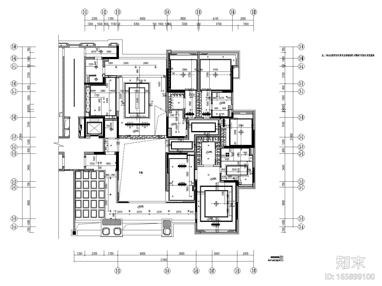 [广东]广州番禺香江A栋样板房丨CAD施工图cad施工图下载【ID:165899100】