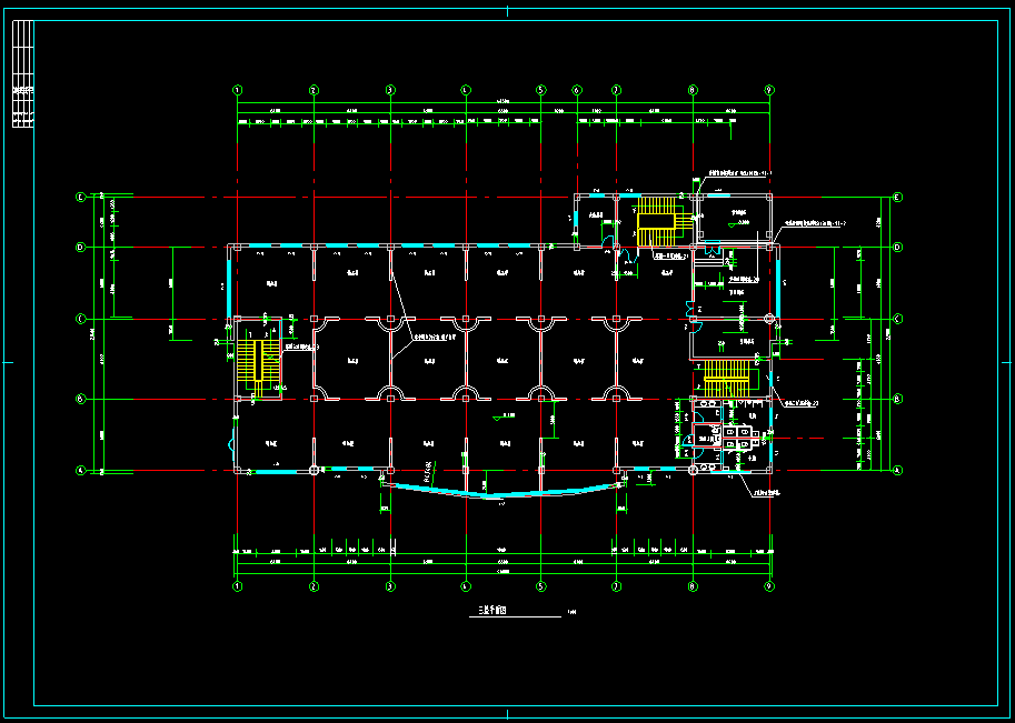 4层现代风格超市建筑CAD施工图纸(超全38张)施工图下载【ID:151641185】