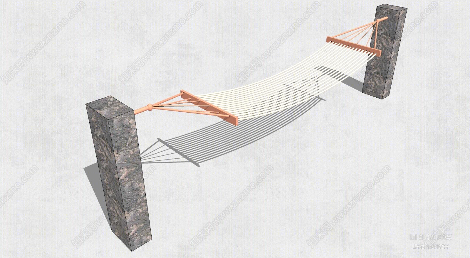 庭院花园吊椅吊床秋千SU模型下载【ID:330986766】