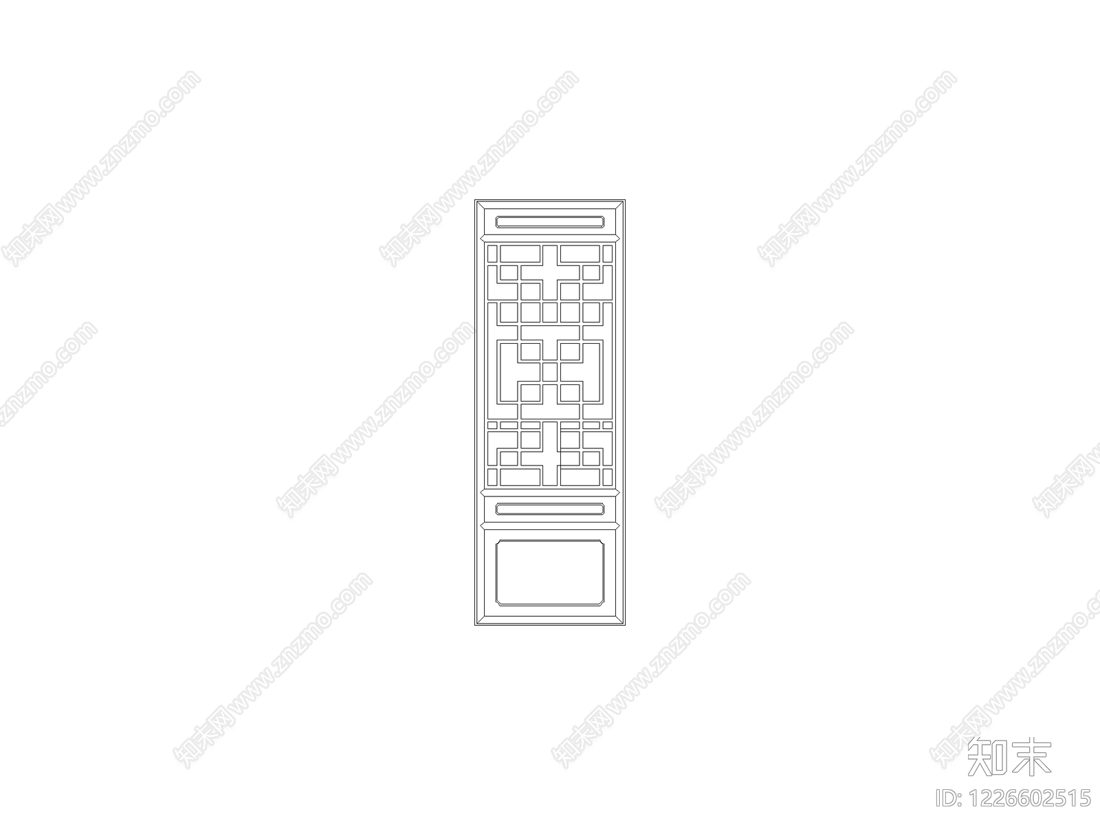 中式,现代门CAD图纸