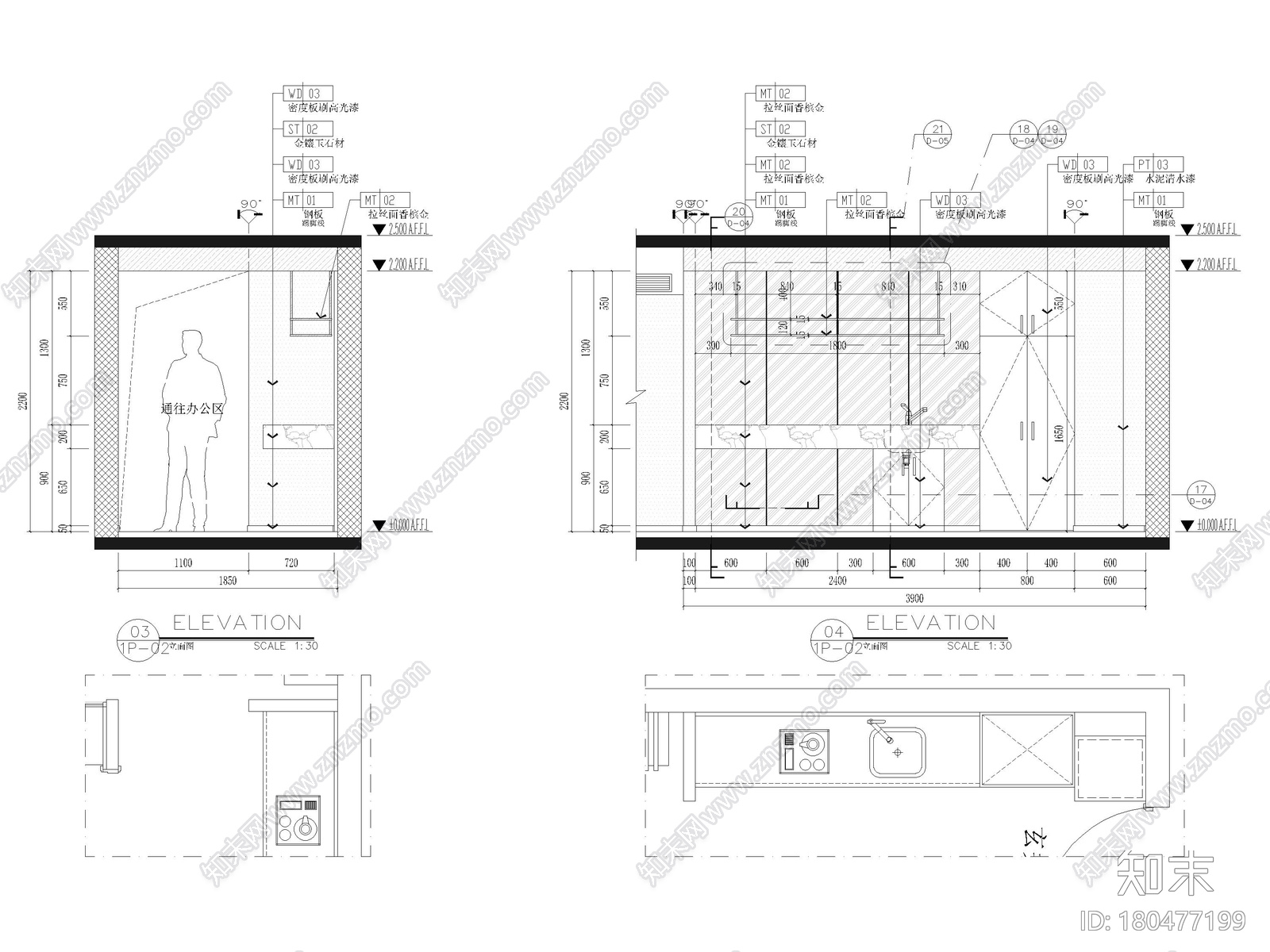 [重庆]128㎡复式LOFT公寓样板房装修施工图施工图下载【ID:180477199】