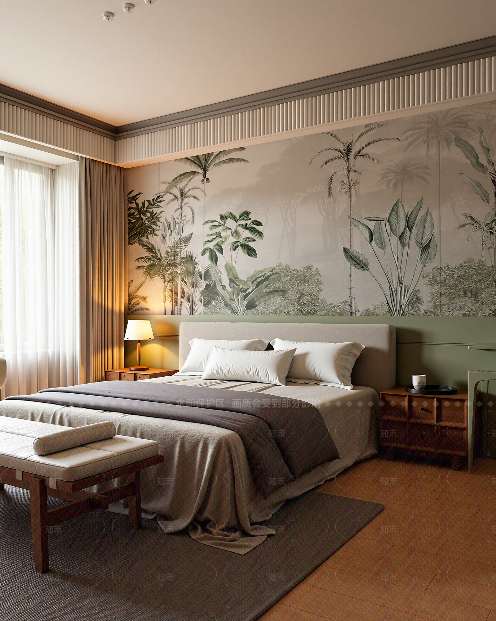 美式酒店客房3D模型下载【ID:1214956062】