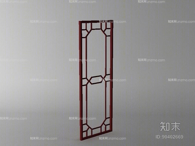 传统中式原木色木艺镂空屏风3D模型下载【ID:90402669】