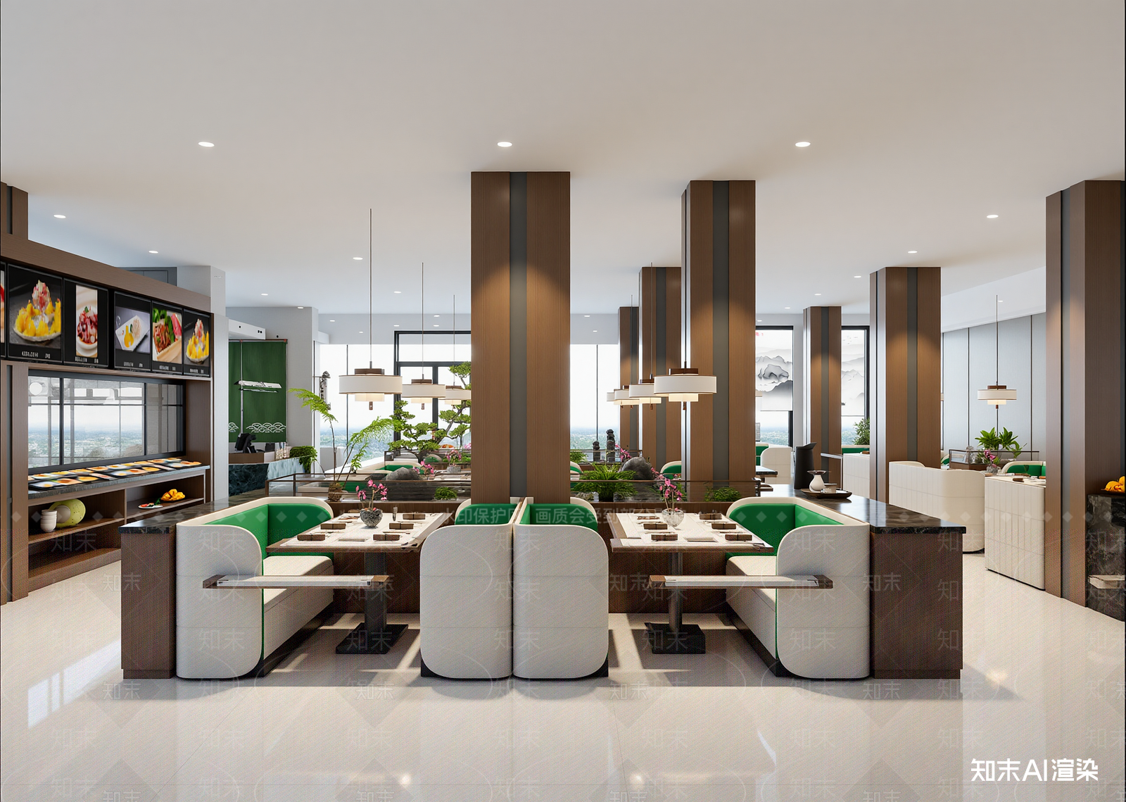 新中式自助餐厅3D模型下载【ID:1214755552】
