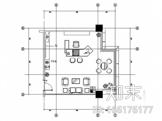 领导办公室室内装修图cad施工图下载【ID:166176177】