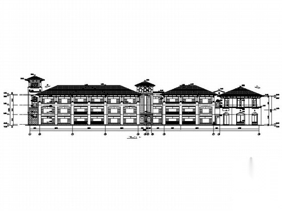 [江苏]某二十四班欧式幼儿园建筑施工图cad施工图下载【ID:164865108】