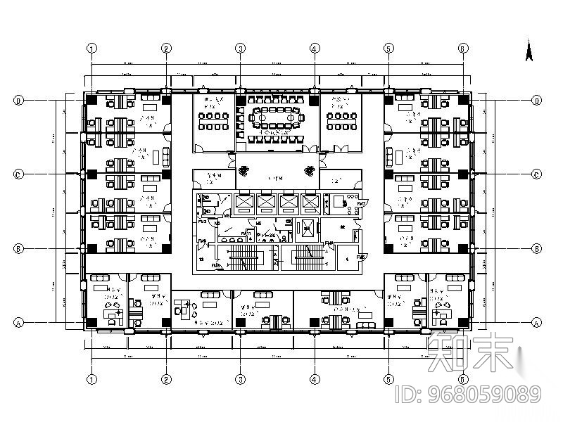 [山东]监管局办公楼室内装饰装修图cad施工图下载【ID:968059089】