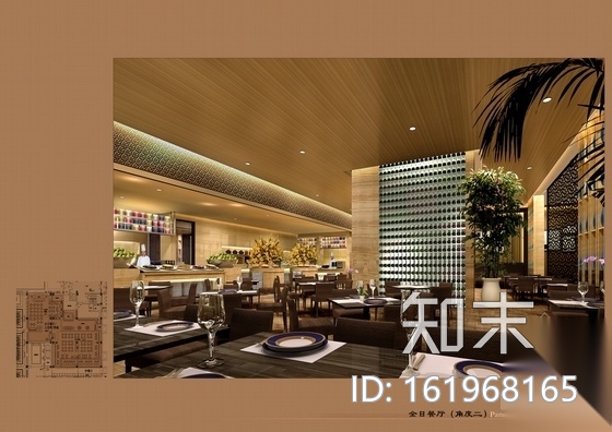 [山东]某奢华五星级大酒店公共区域施工图（含效果）cad施工图下载【ID:161968165】