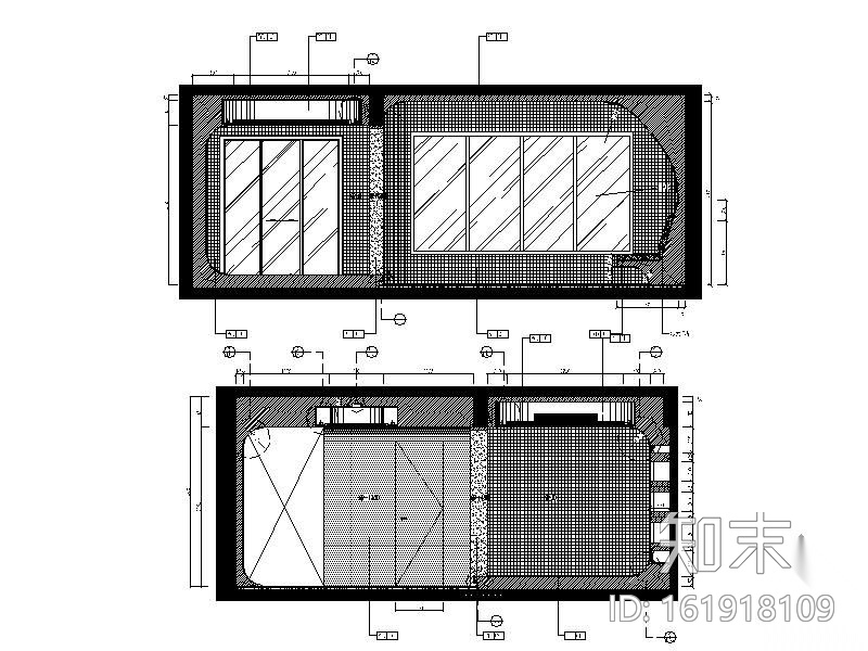 [福州]现代三居样板房施工图cad施工图下载【ID:161918109】