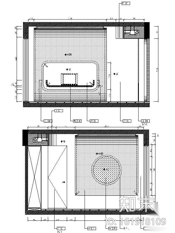 [福州]现代三居样板房施工图cad施工图下载【ID:161918109】