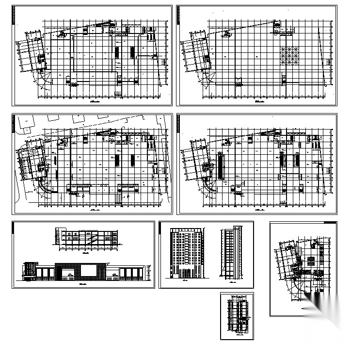 5套大型商业建筑设计方案初设图CADcad施工图下载【ID:151445129】