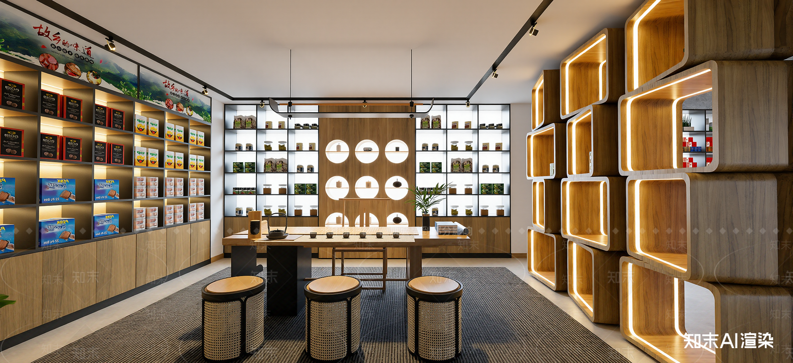 现代茶叶店SU模型下载【ID:1222255207】