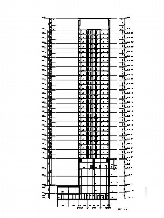 [徐州]现代化高层酒店综合体建筑施工图（含办公、商住楼...cad施工图下载【ID:167941148】