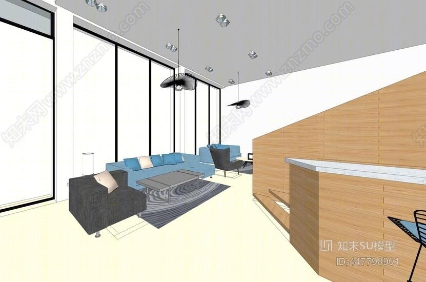 现代办公室SU模型下载【ID:447798901】