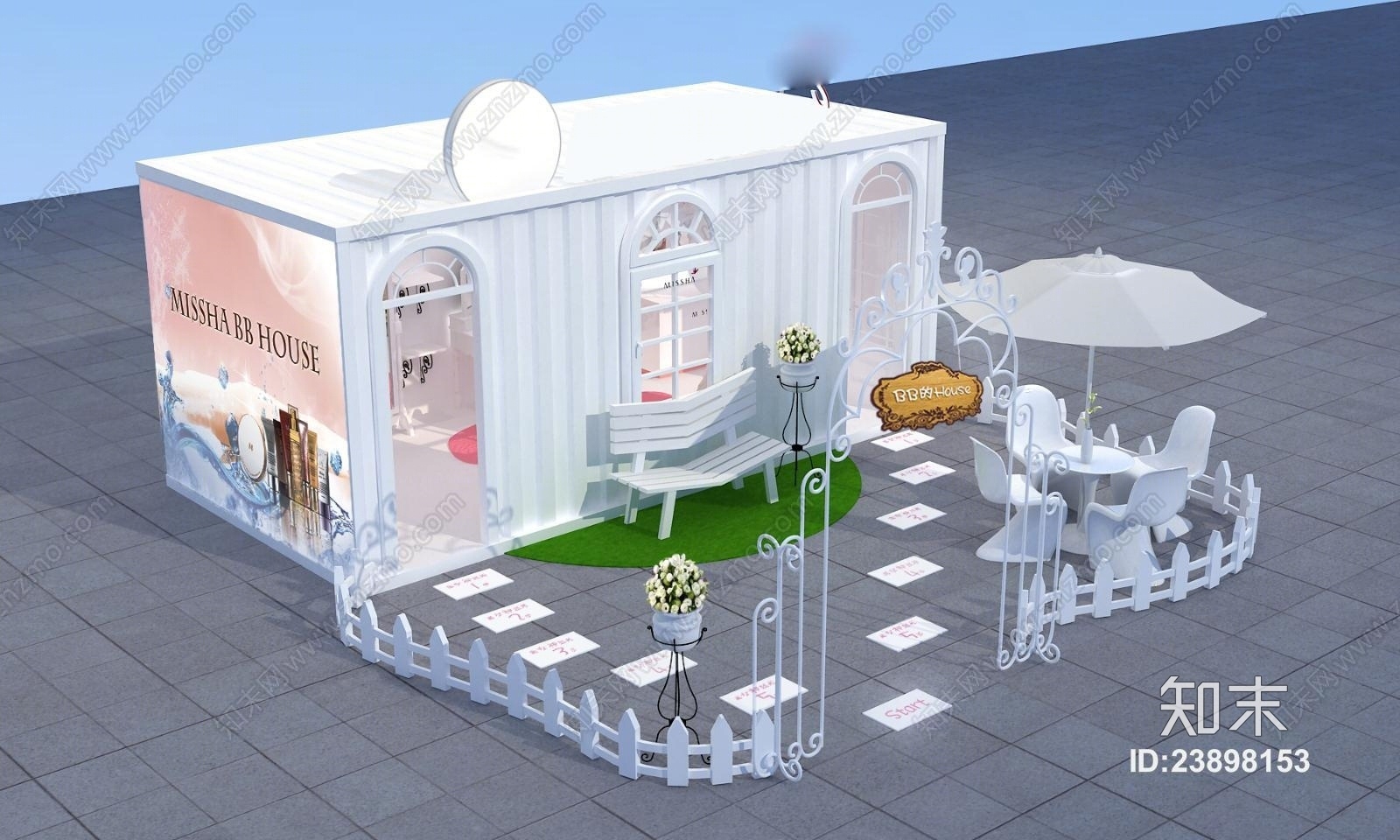 欧式简约商场展区3D模型下载【ID:23898153】