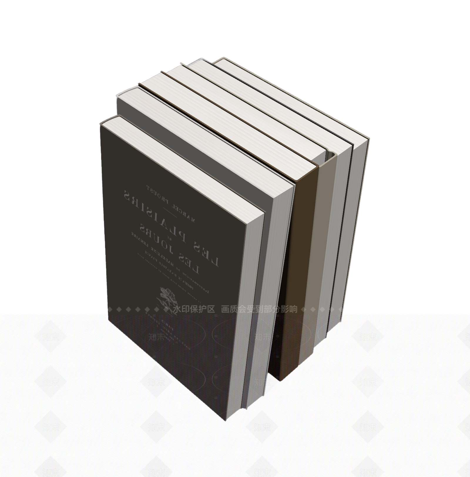 书架上的书籍组合3D模型下载【ID:1206193195】