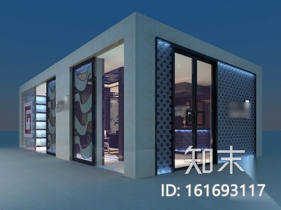 [北京]全国连锁玻璃混搭风格展厅设计施工图（含效果）cad施工图下载【ID:161693117】