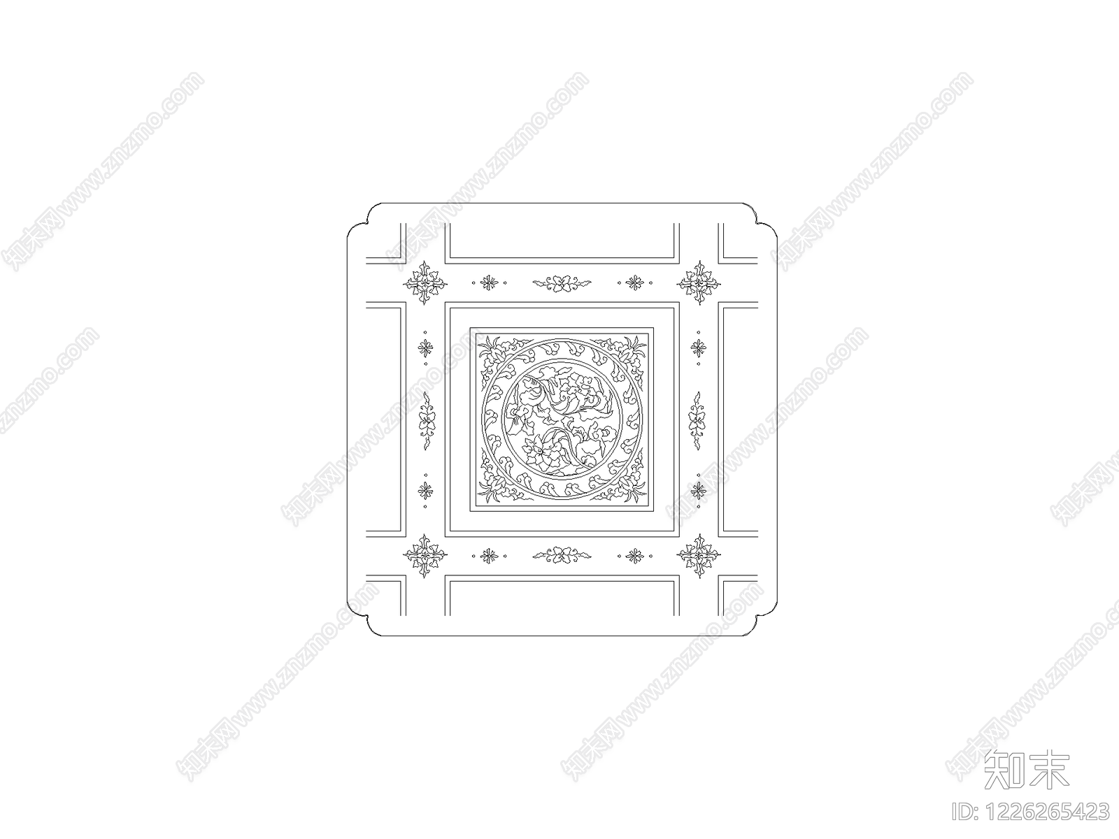 陈设类立面挂画cad施工图下载【ID:1226265423】