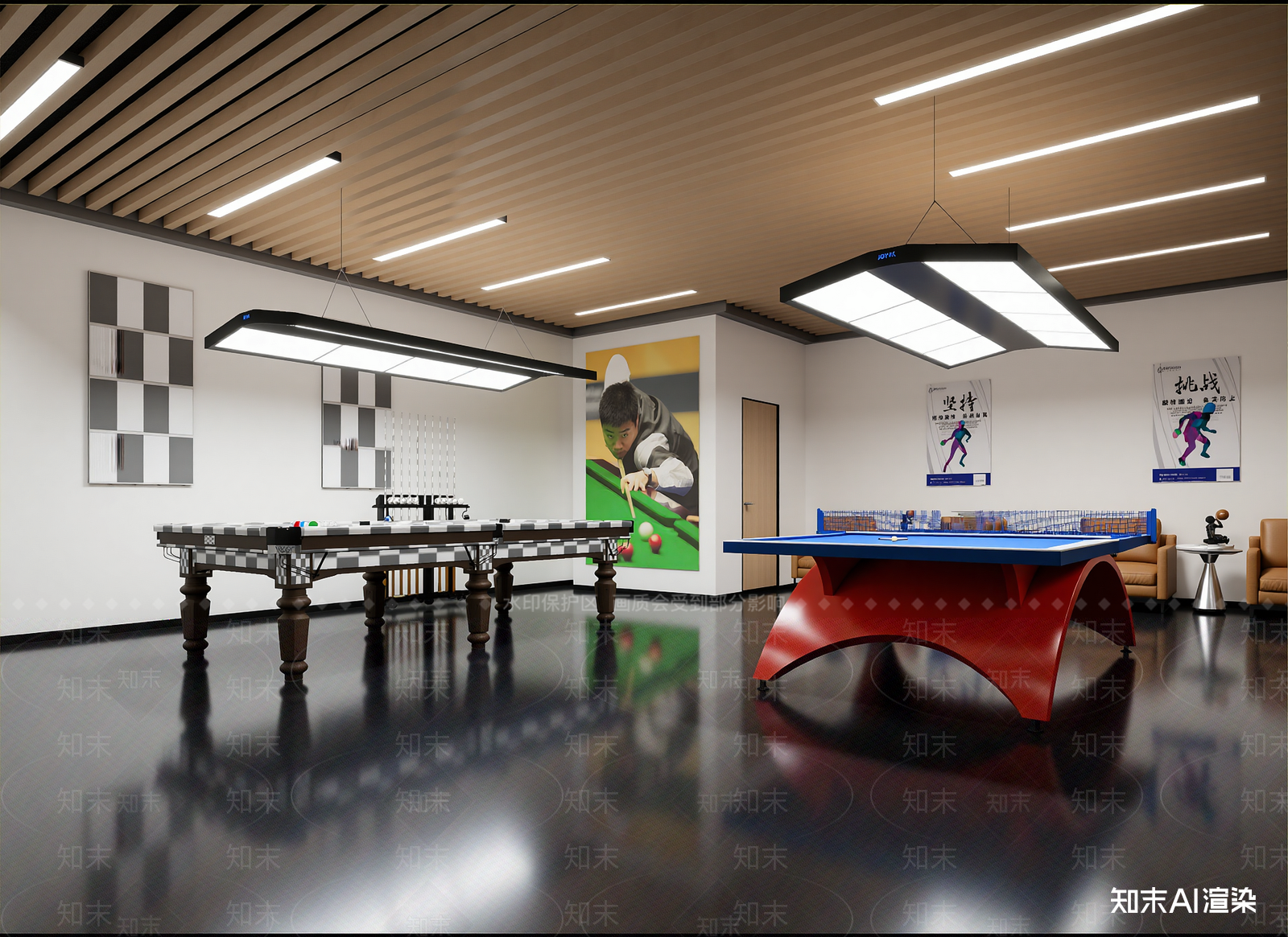 现代台球室3D模型下载【ID:1214782251】