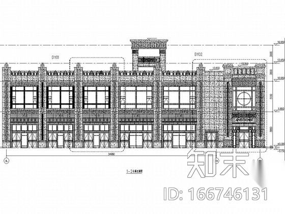[成都]四层商业楼幕墙施工图cad施工图下载【ID:166746131】