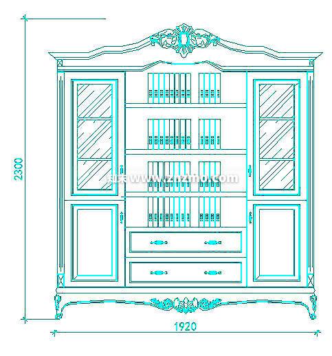 书柜施工图下载【ID:177966174】