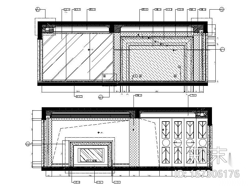 [福州]三室两厅样板房施工图cad施工图下载【ID:167306176】