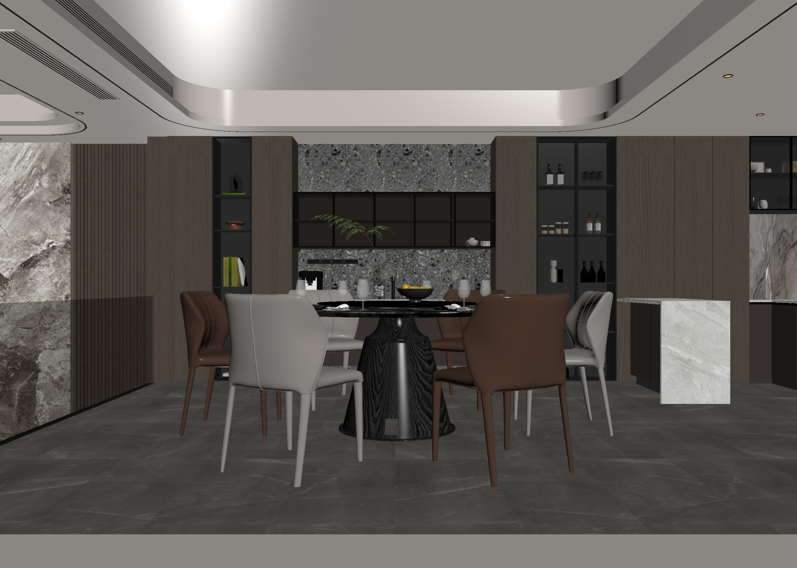 意式家居餐厅3D模型下载【ID:1215171056】