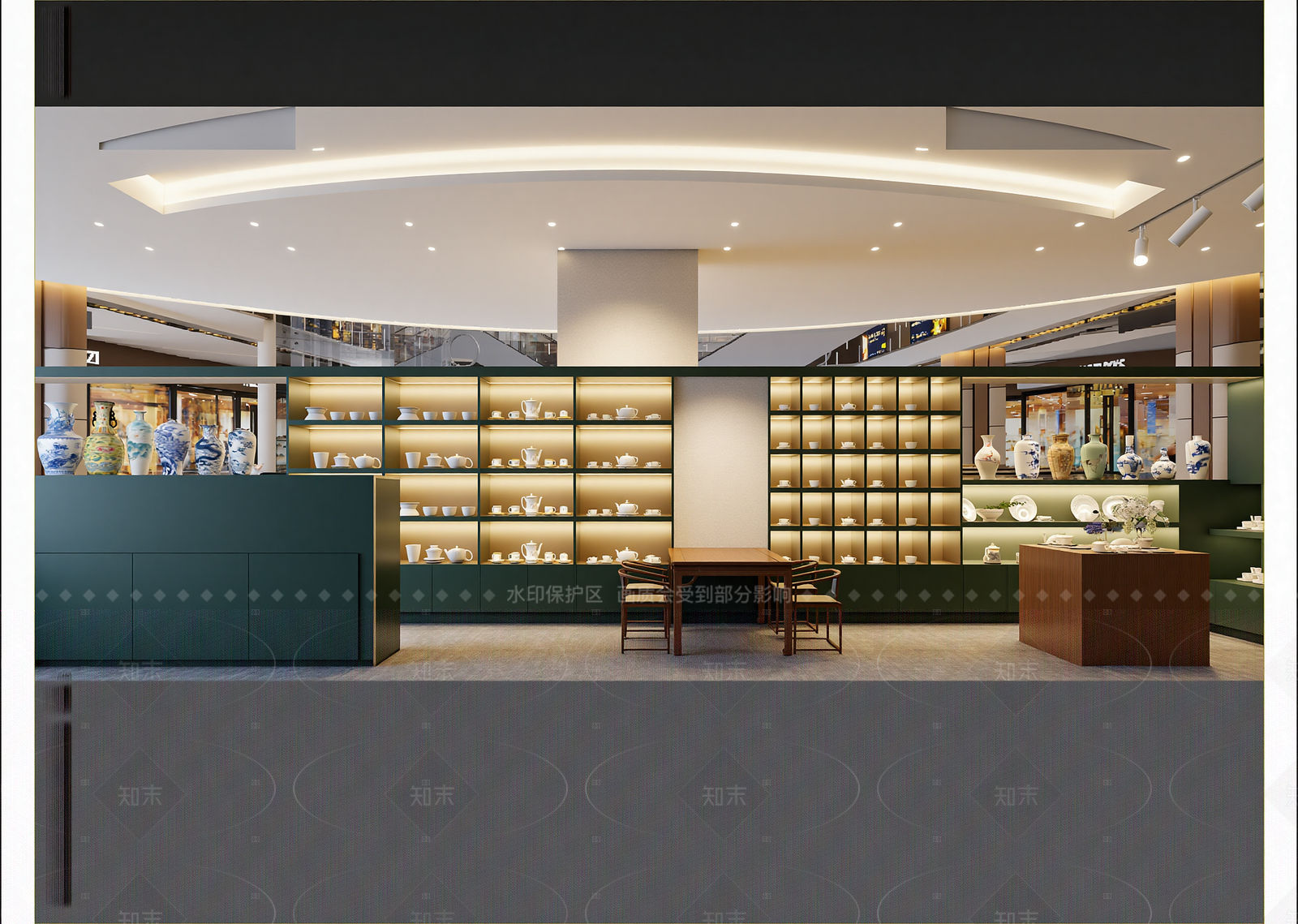 现代陶瓷展厅3D模型下载【ID:1214567508】