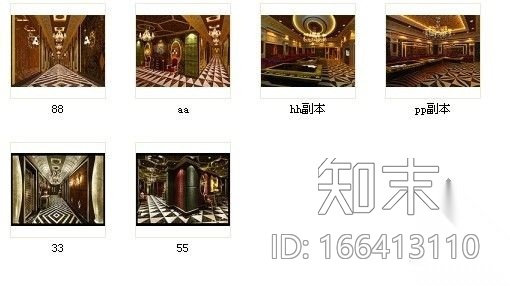 [昆明]某酒店夜总会室内装修施工图（含效果）cad施工图下载【ID:166413110】