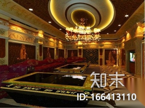 [昆明]某酒店夜总会室内装修施工图（含效果）cad施工图下载【ID:166413110】