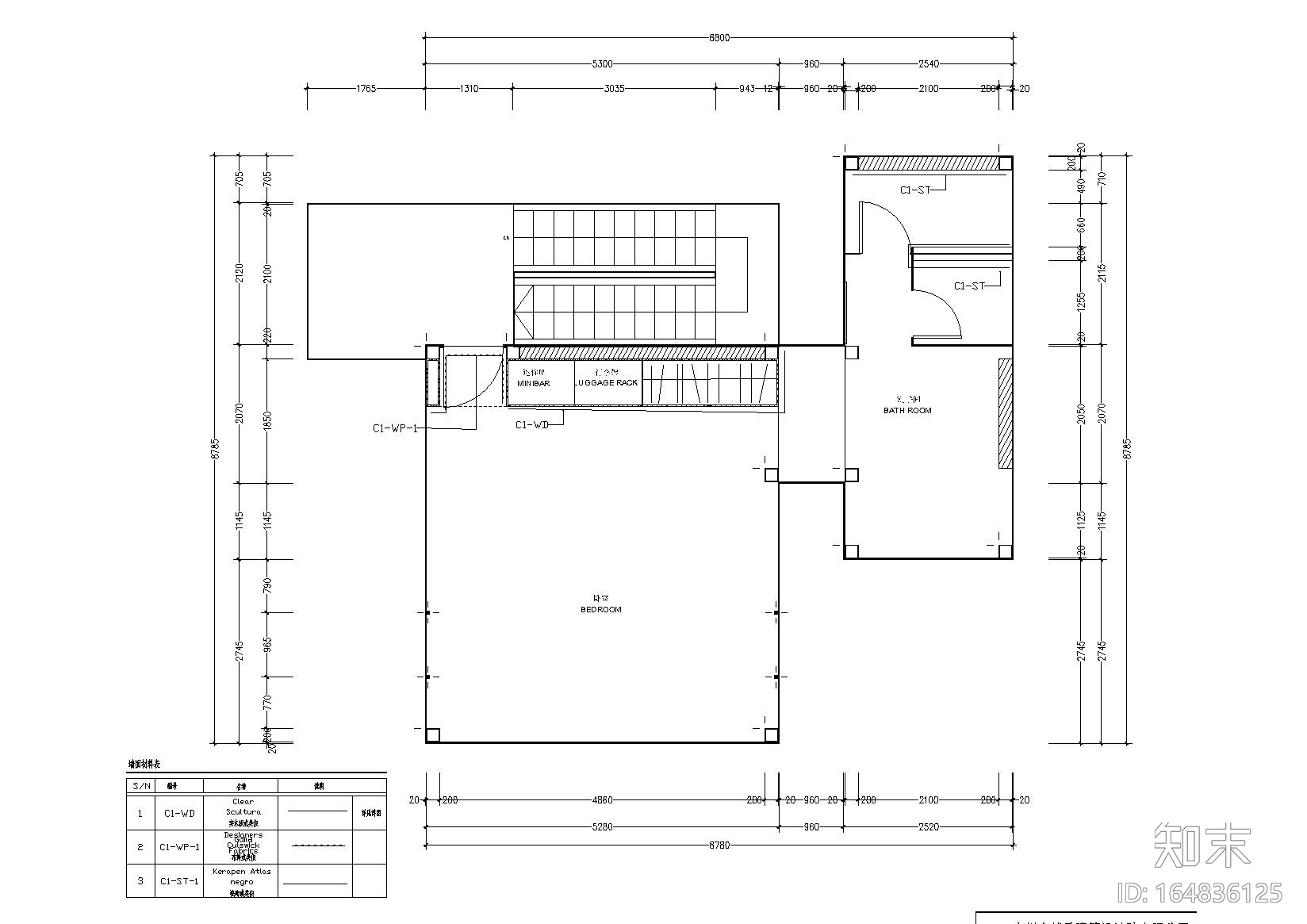 [云南]昆明板栗林C1户型树屋施工图_效果图cad施工图下载【ID:164836125】