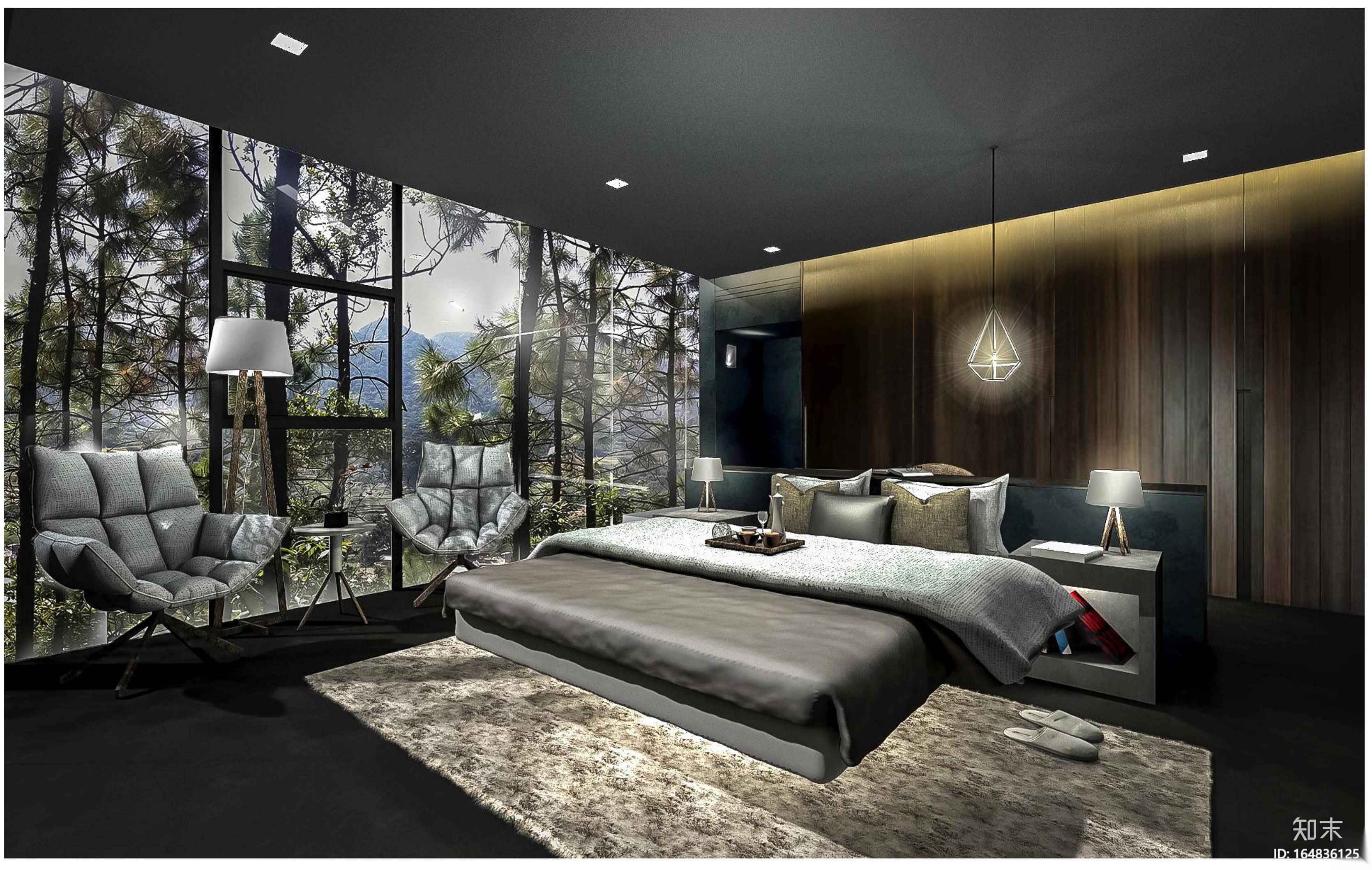 [云南]昆明板栗林C1户型树屋施工图_效果图施工图下载【ID:164836125】