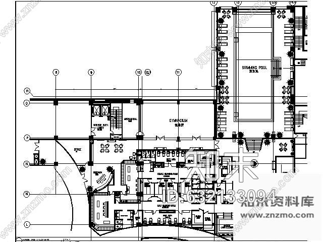 施工图五星级酒店健身中心施工图cad施工图下载【ID:632133094】