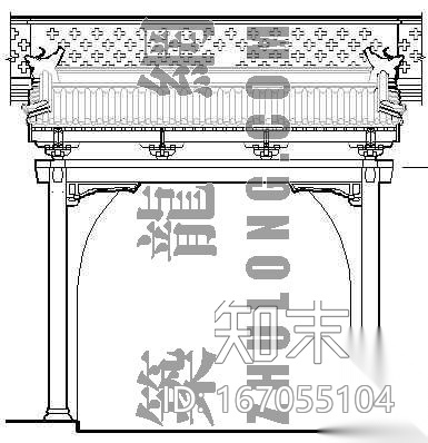 古牌楼建筑图cad施工图下载【ID:167055104】