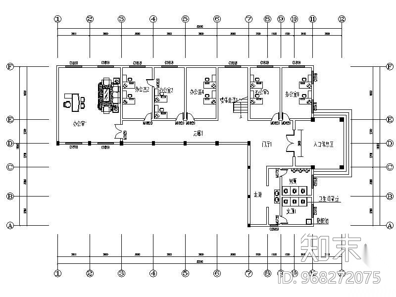 某办公楼装修图cad施工图下载【ID:968272075】